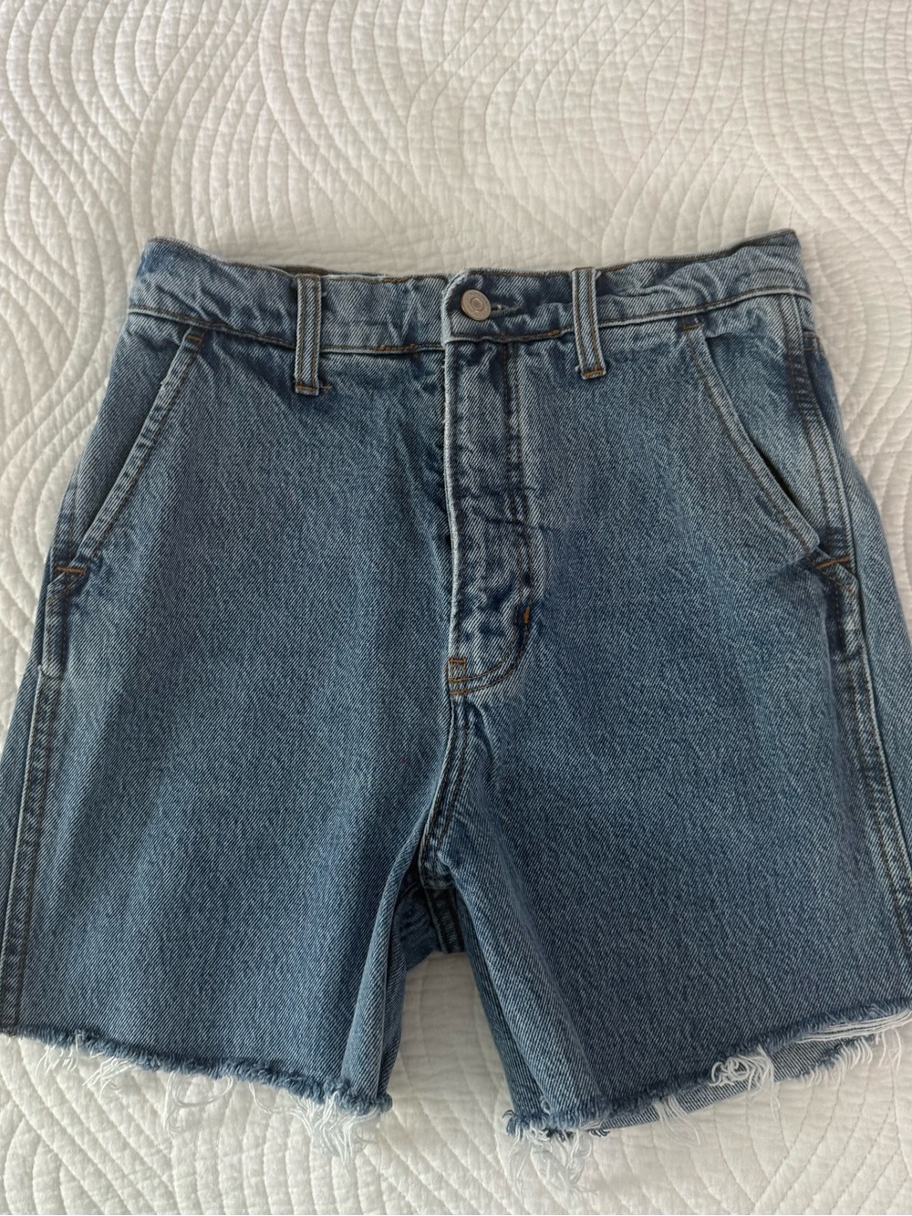 Reformation Light Blue Denim cut offs size 26